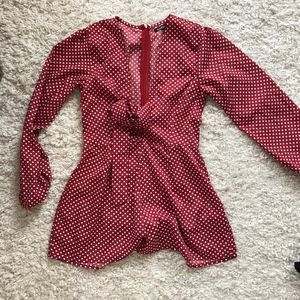Pants - long sleeve polka dot jumpsuit Pants - long sleeve polka dot jumpsuit